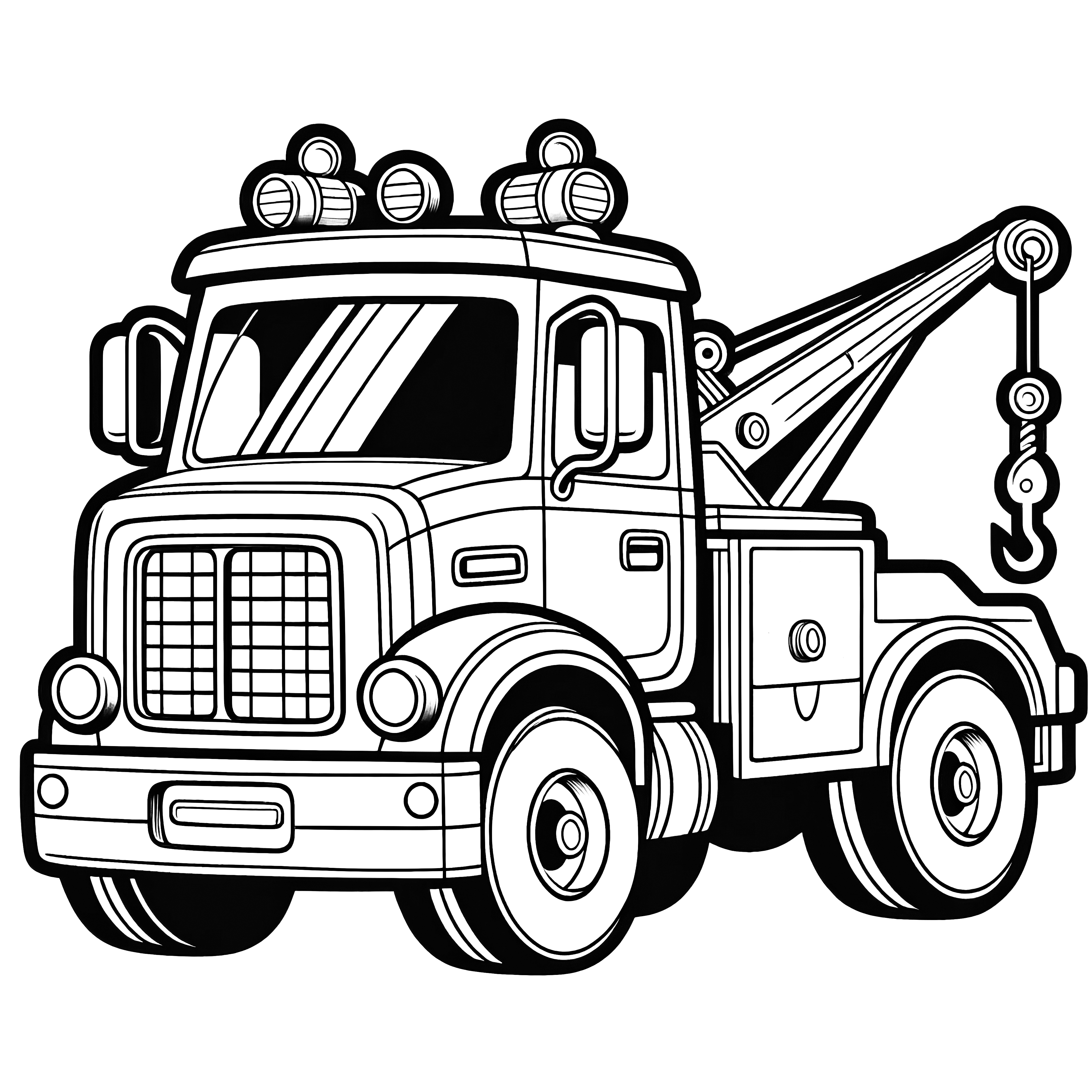 Tow truck: Easy coloring page (Free)