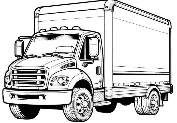 Download trucks as a coloring page and creatively color (free)