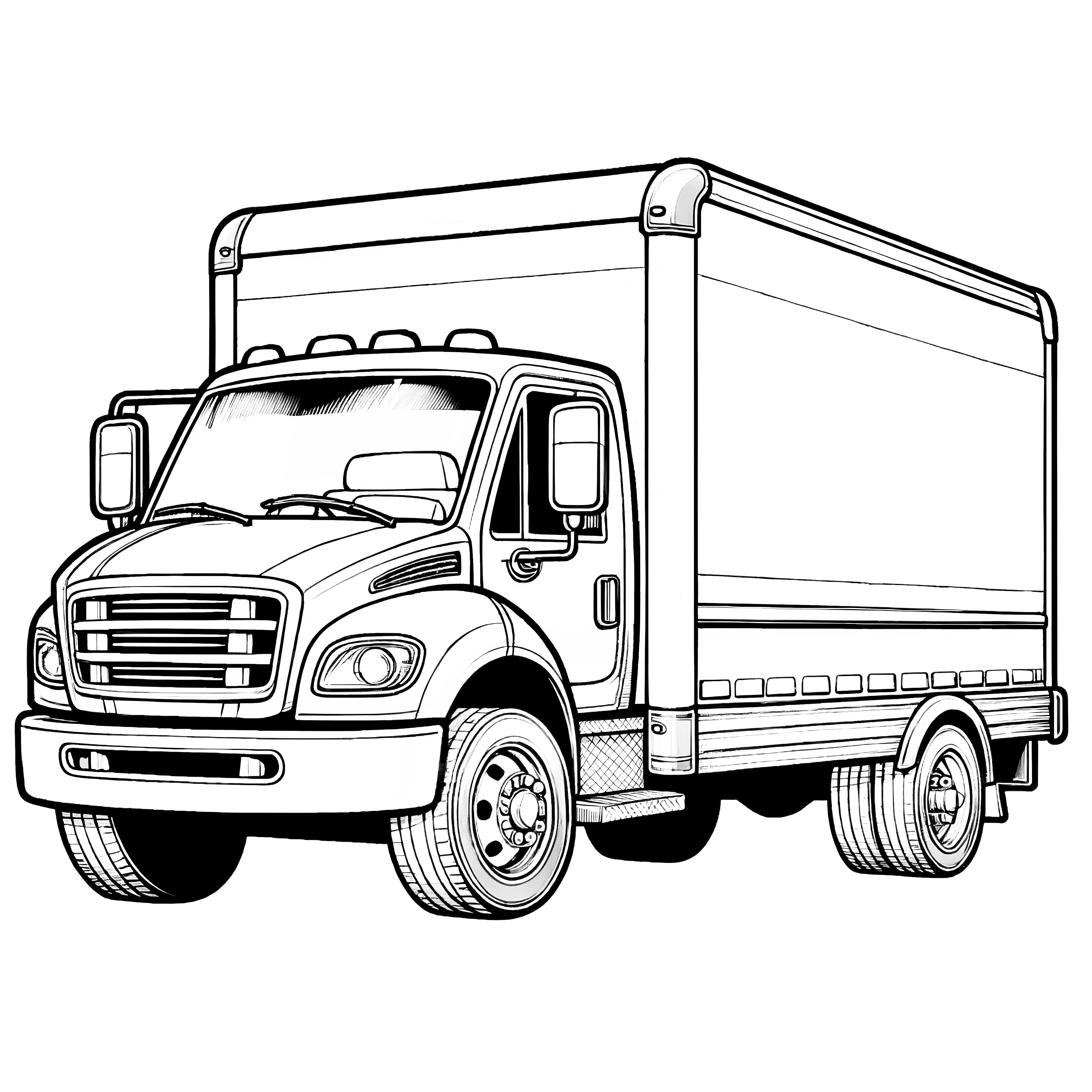 Download trucks as a coloring picture and color them creatively (for free)