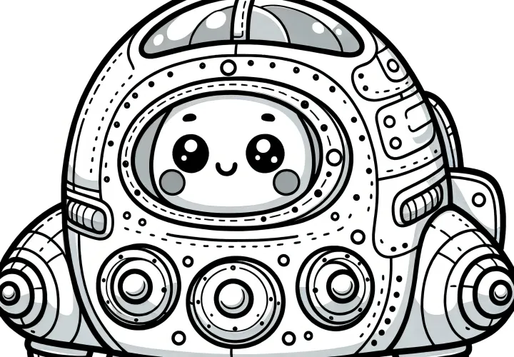 Cute coloring page: Alien and UFO (Free)