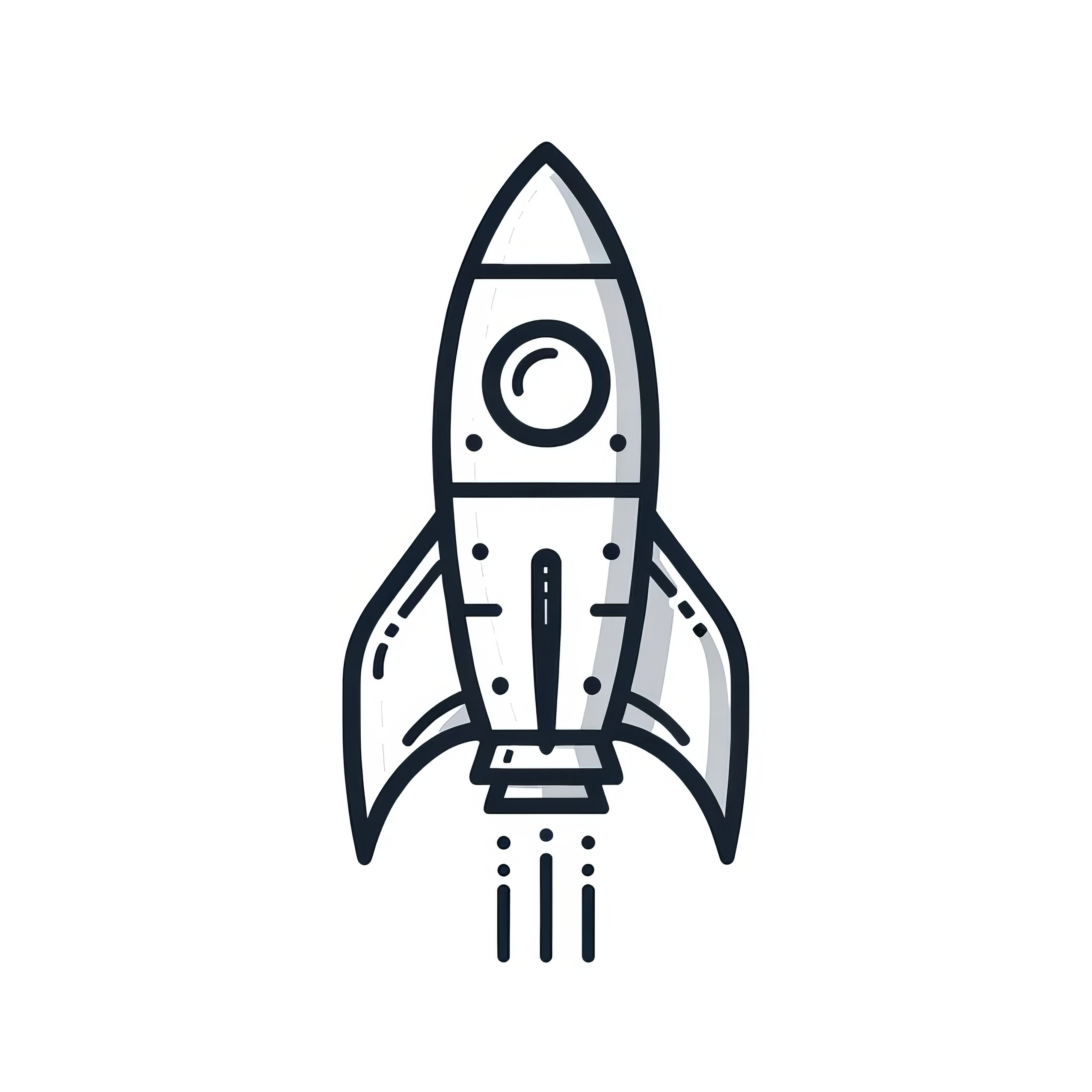 Simple coloring picture of a rocket for children (Free)