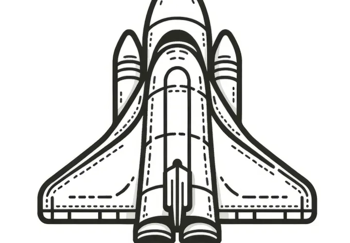 Space Shuttle: Coloring picture for download (Free)