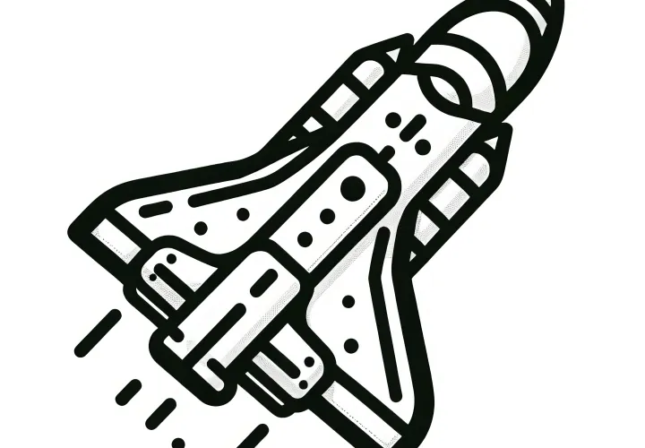 Space Shuttle: Simple coloring page for children (Free)