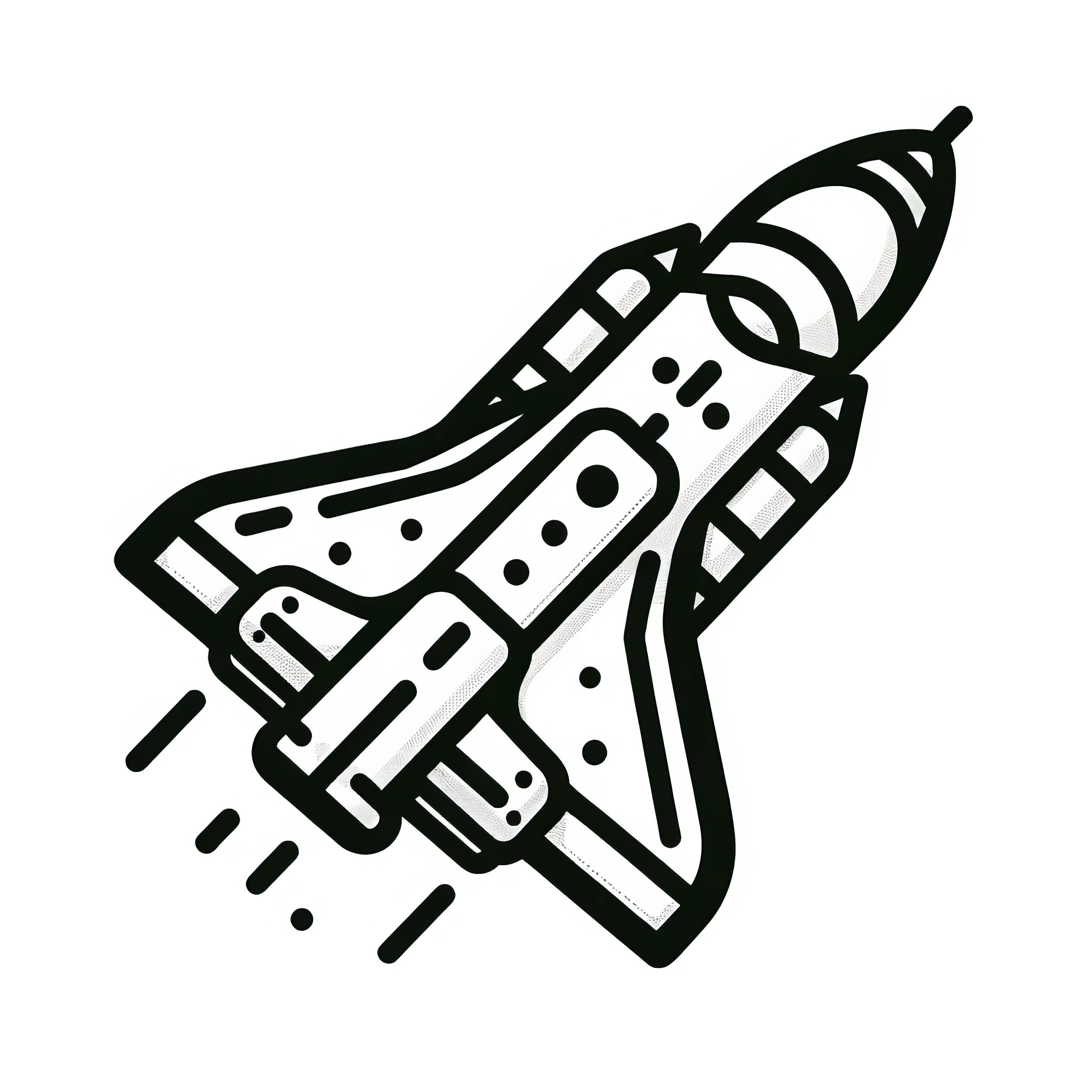 Space Shuttle: Simple coloring page for children (Free)