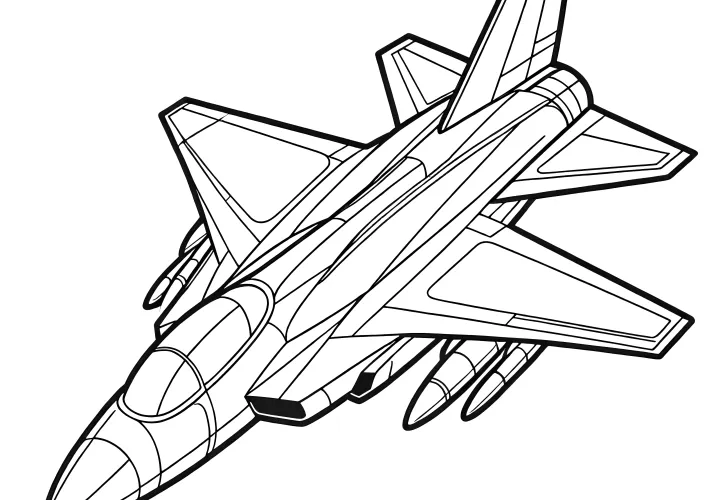 Impressive fighter jet coloring page (Free)