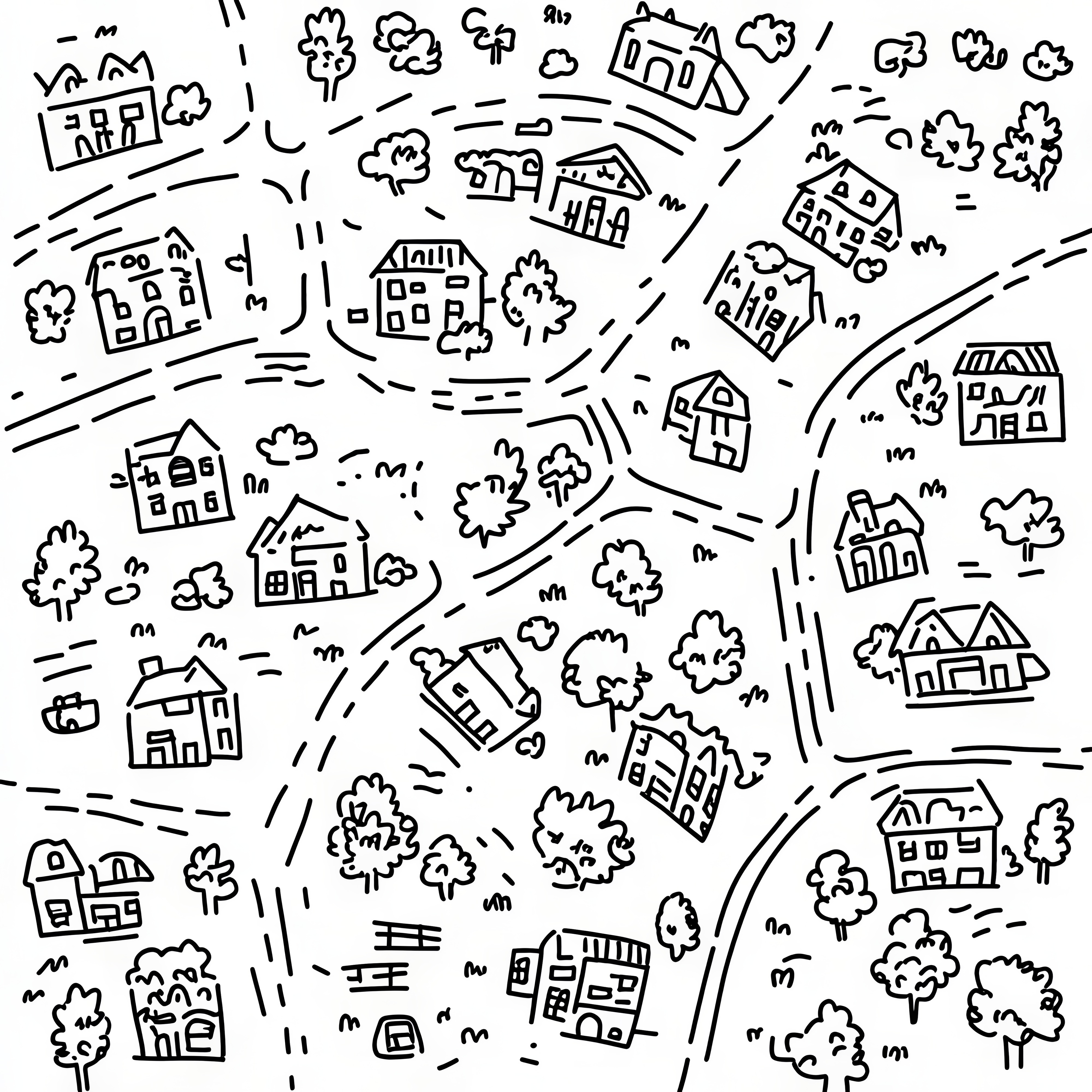 City map as a hidden object picture to color (Free)