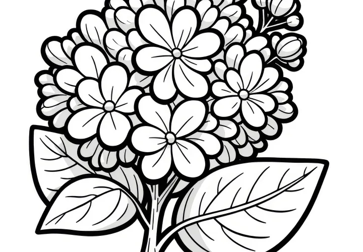 Lilac blossoms as coloring template (Free)