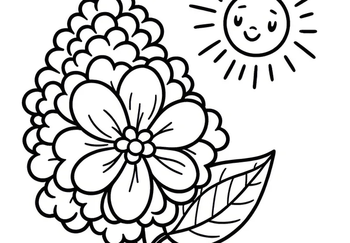 Lilac in the sunshine: Simple coloring page (Free)