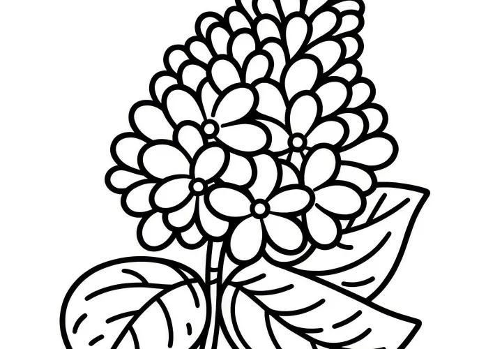 Simple coloring page with lilac: Download now for free