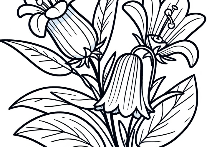 Bluebells as coloring page (Free)