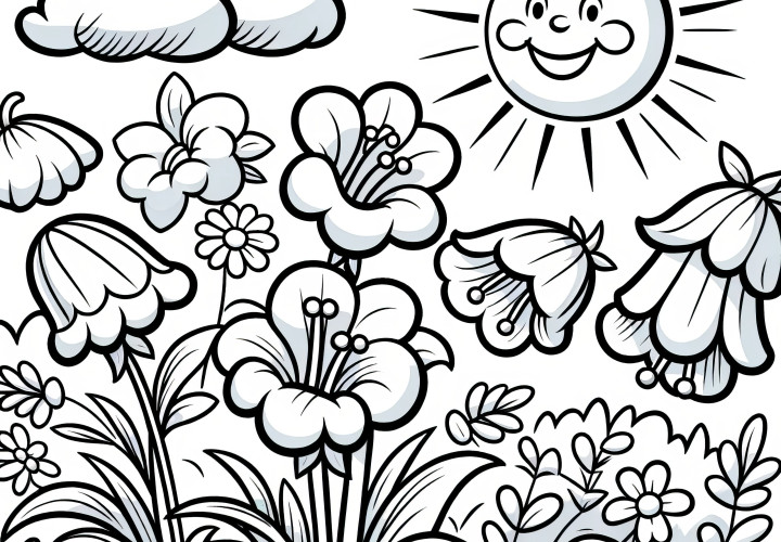 Bellflower Blooms: Coloring Page for Children (Free)