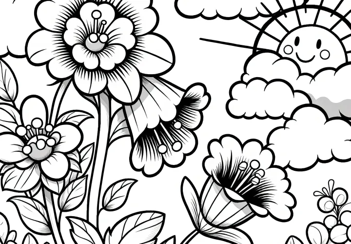 Beautiful bellflowers for coloring (Free)