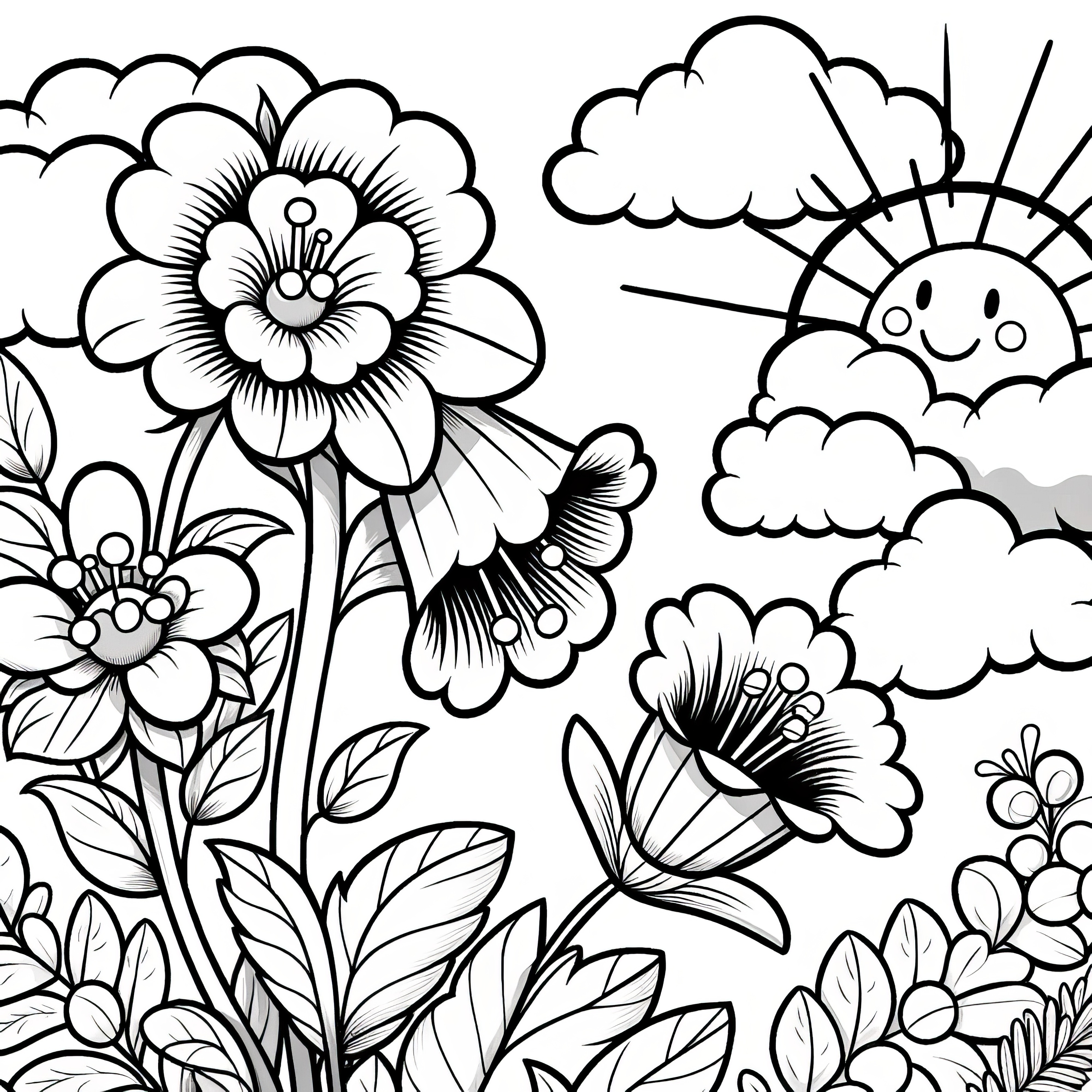 Beautiful bellflowers to color (Free)