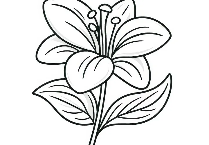 Lily blossom for coloring (Free)