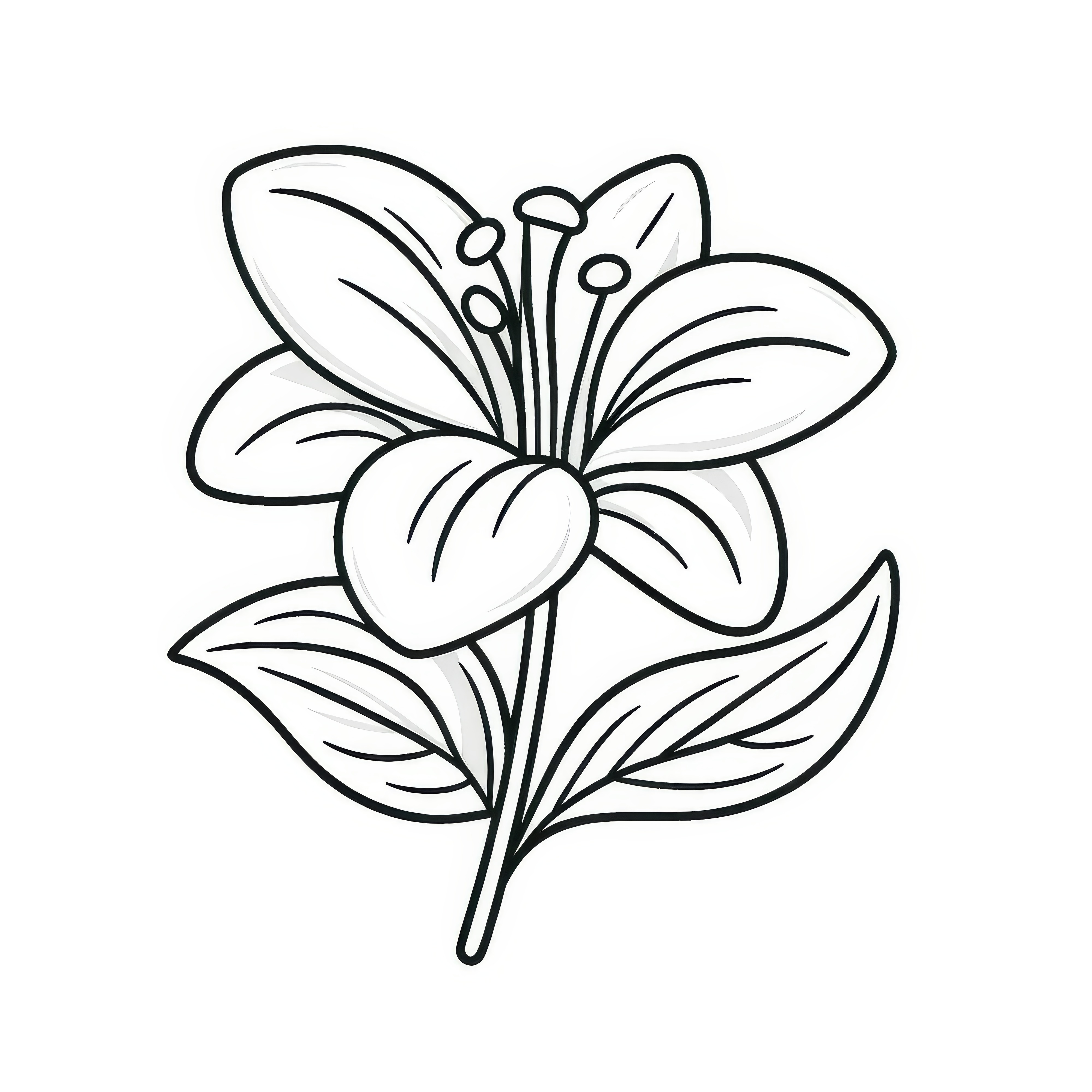 Lily blossom for coloring (Free)