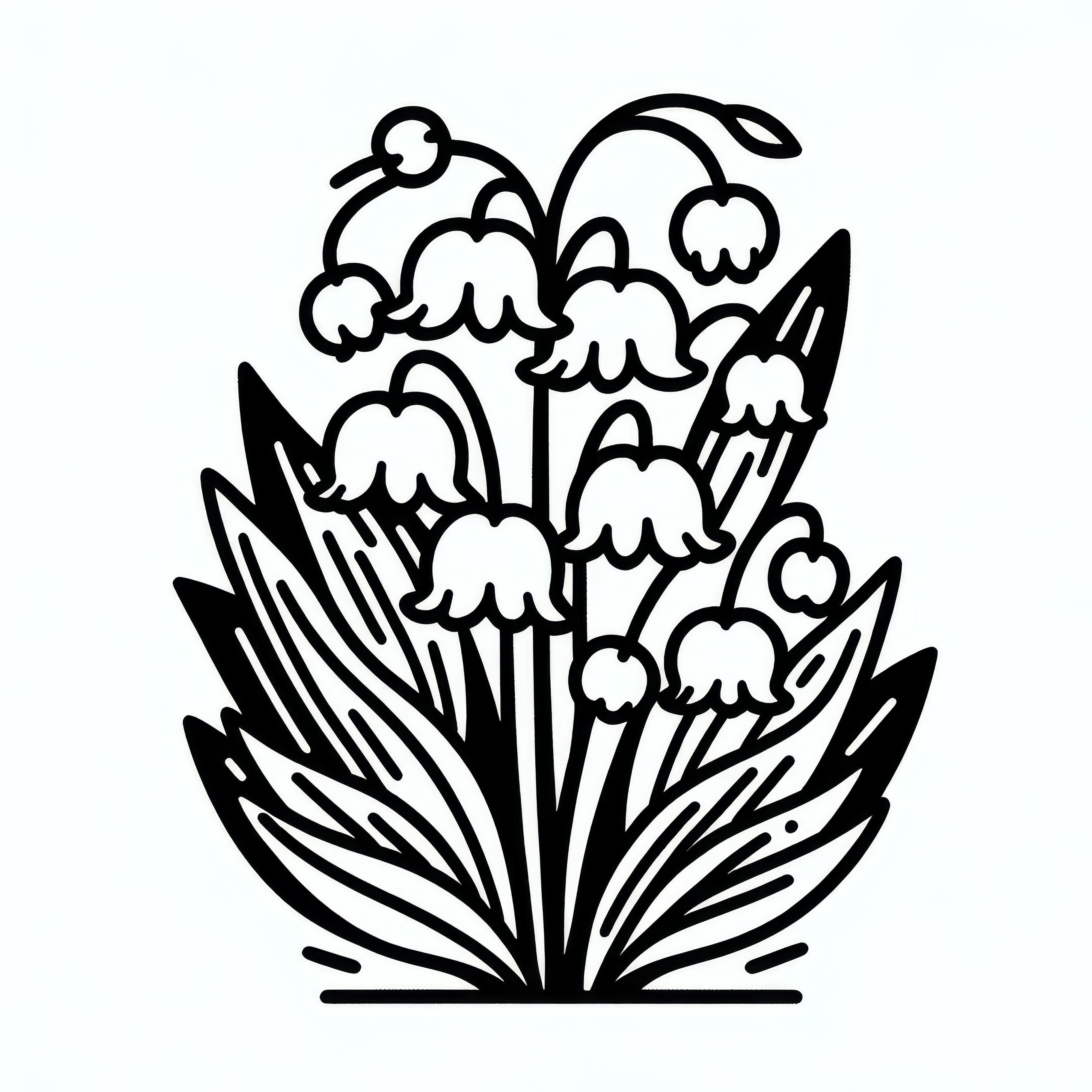 Lily of the valley: Simple coloring page (Free)