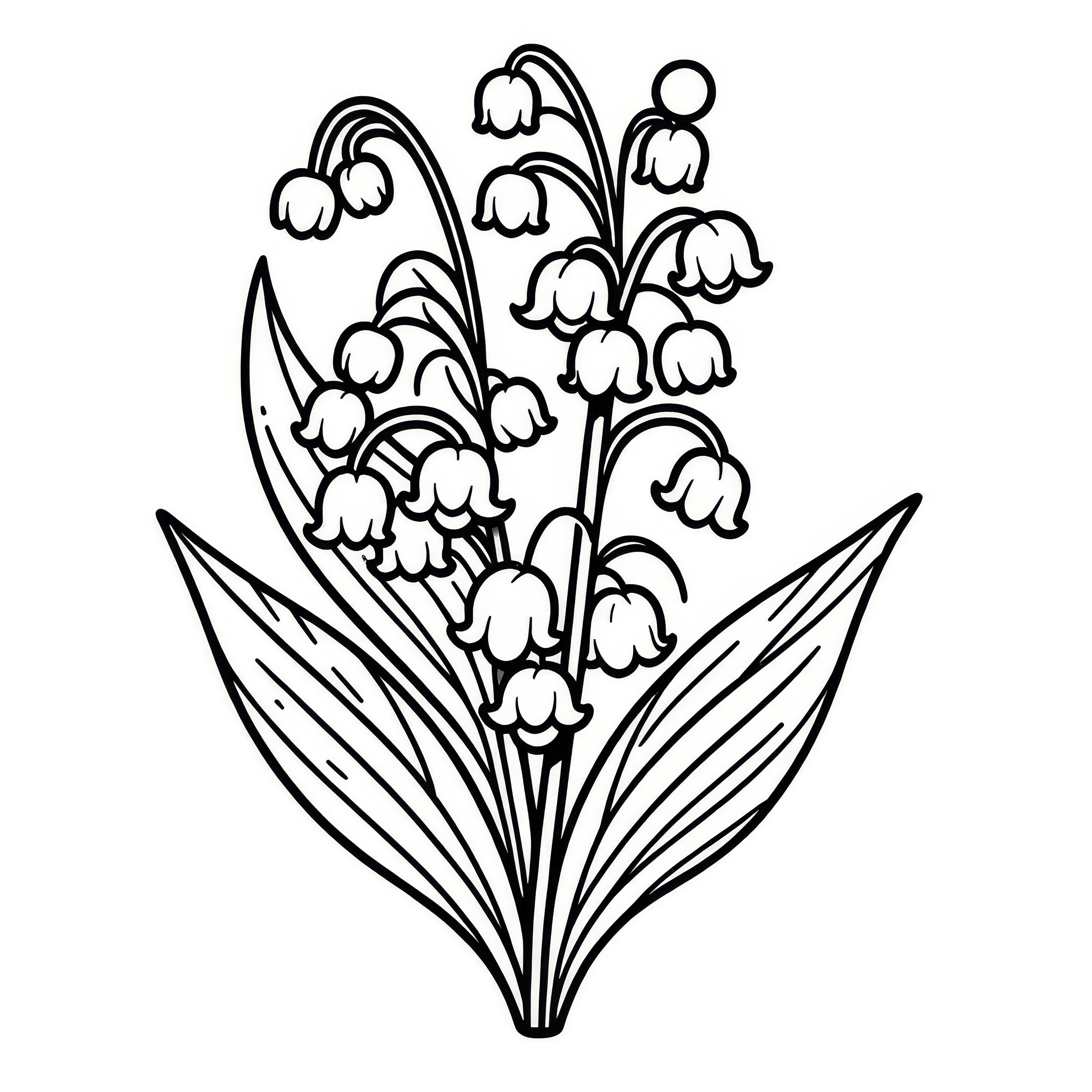 Cute lily of the valley as coloring pages for children (Free)