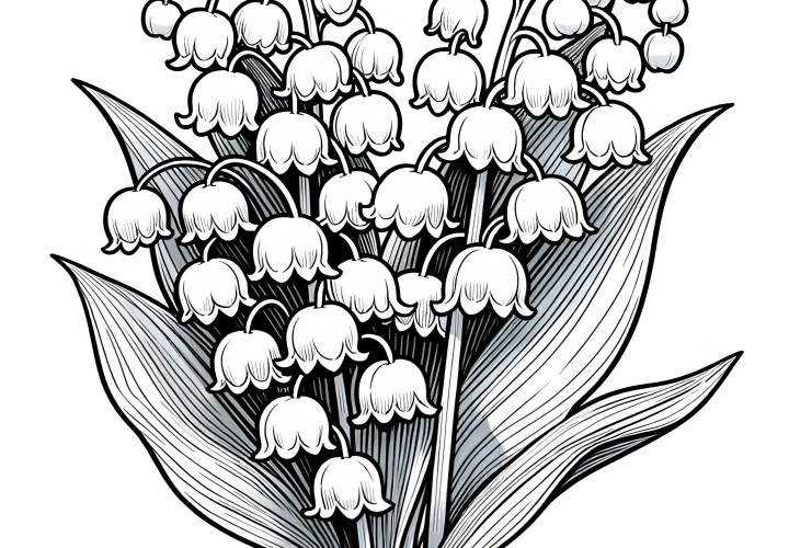 Lily of the valley: Realistic coloring page (Free)