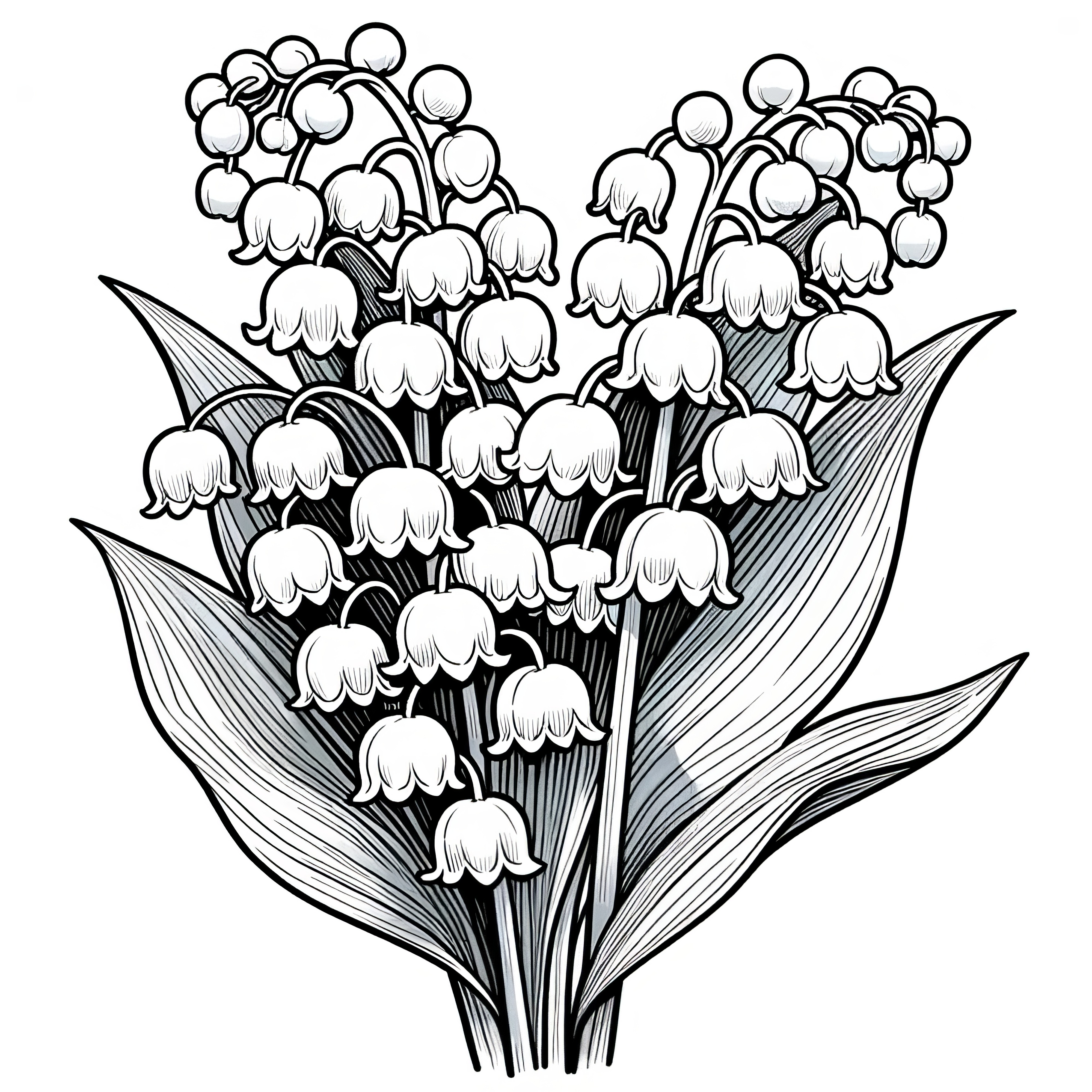 Lily of the valley: Realistic coloring page (Free)