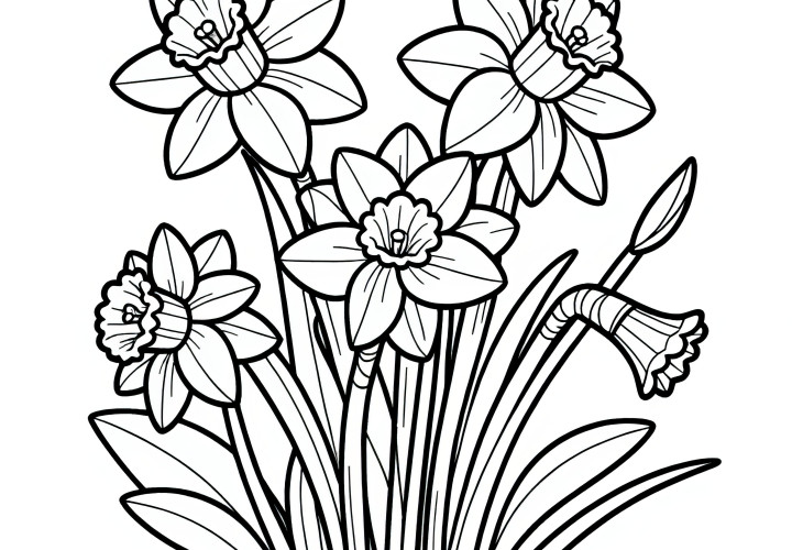 Narcisos magníficos como imagem para colorir grátis