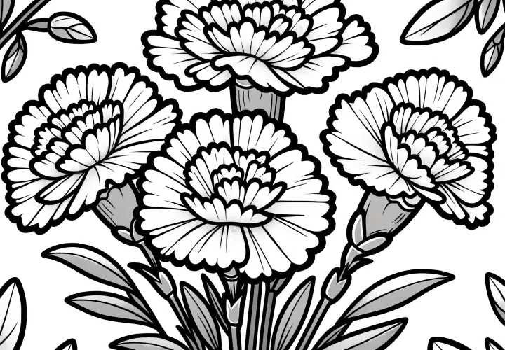 Clove Blossoms: Simple coloring template (Free)