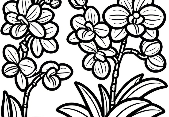 Orchid coloring page: Free to download