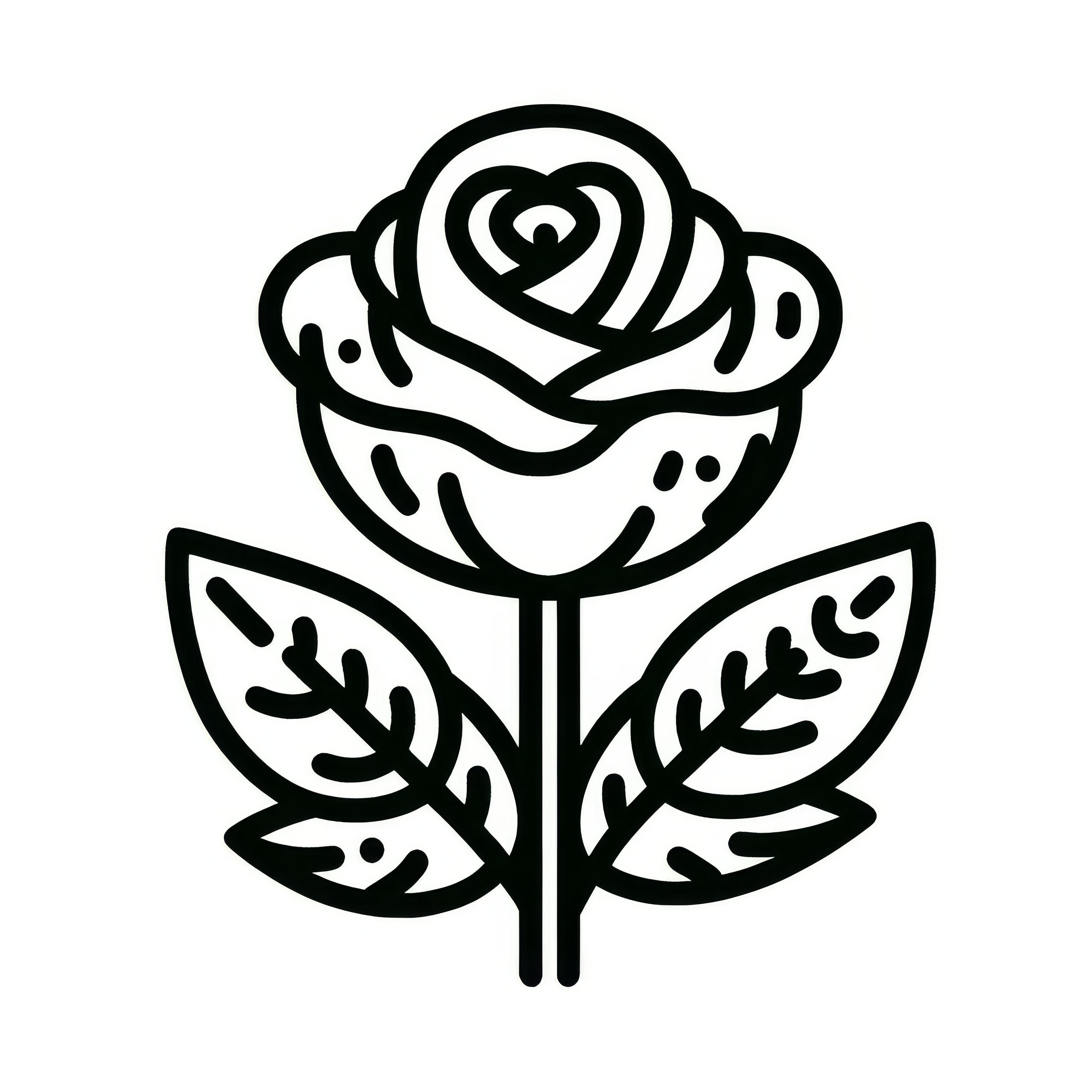 Simple coloring picture of a rose for children (Free)