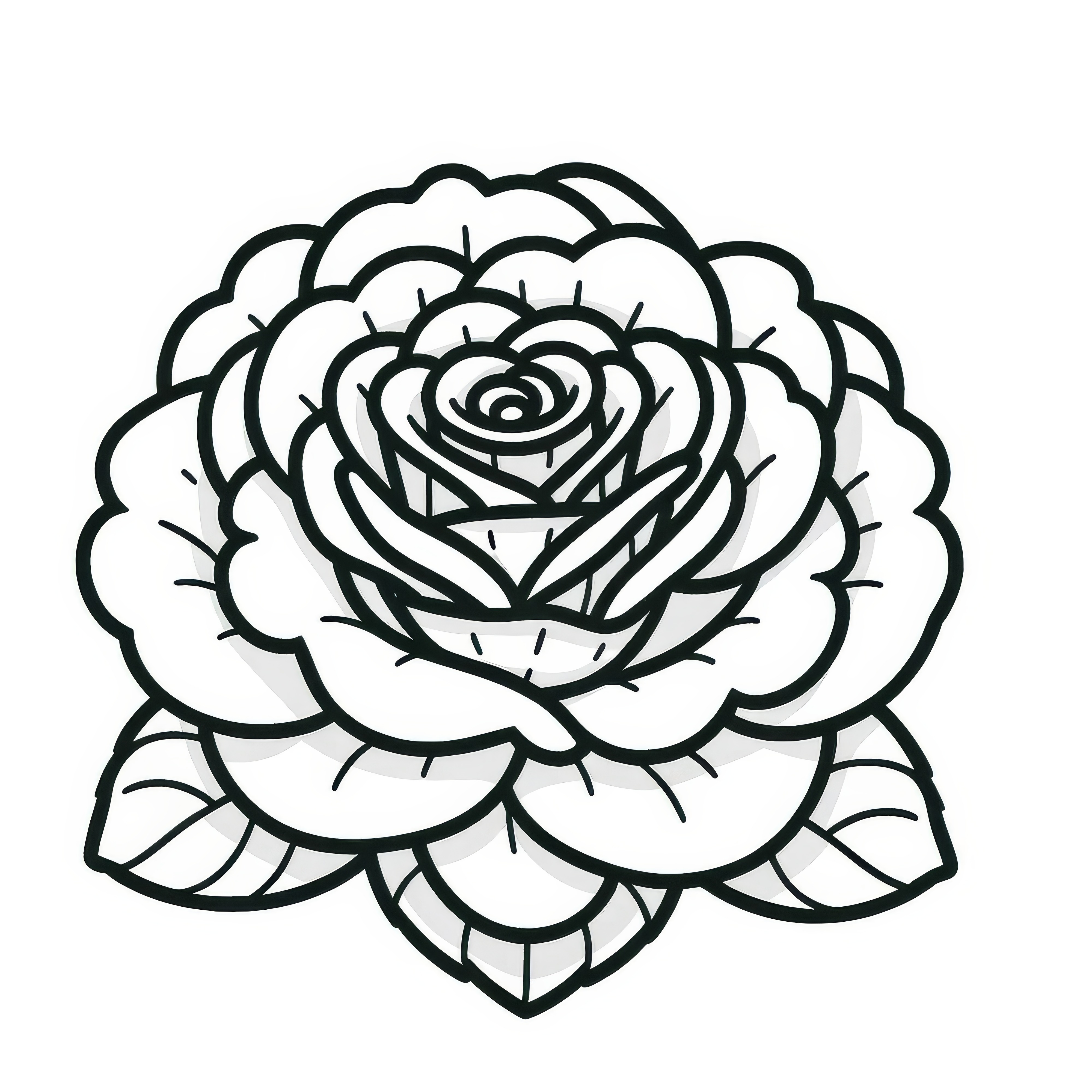 Delicate rose blossom as a coloring picture (Free of charge)