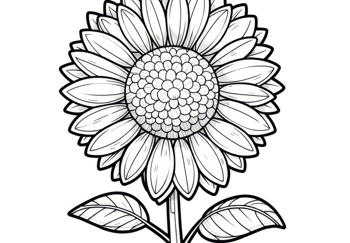 Sunflower coloring page (Free)