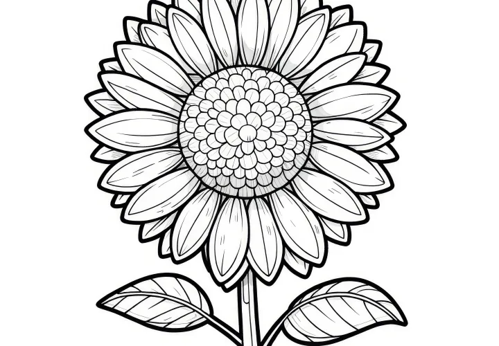 Sunflower coloring page (Free)