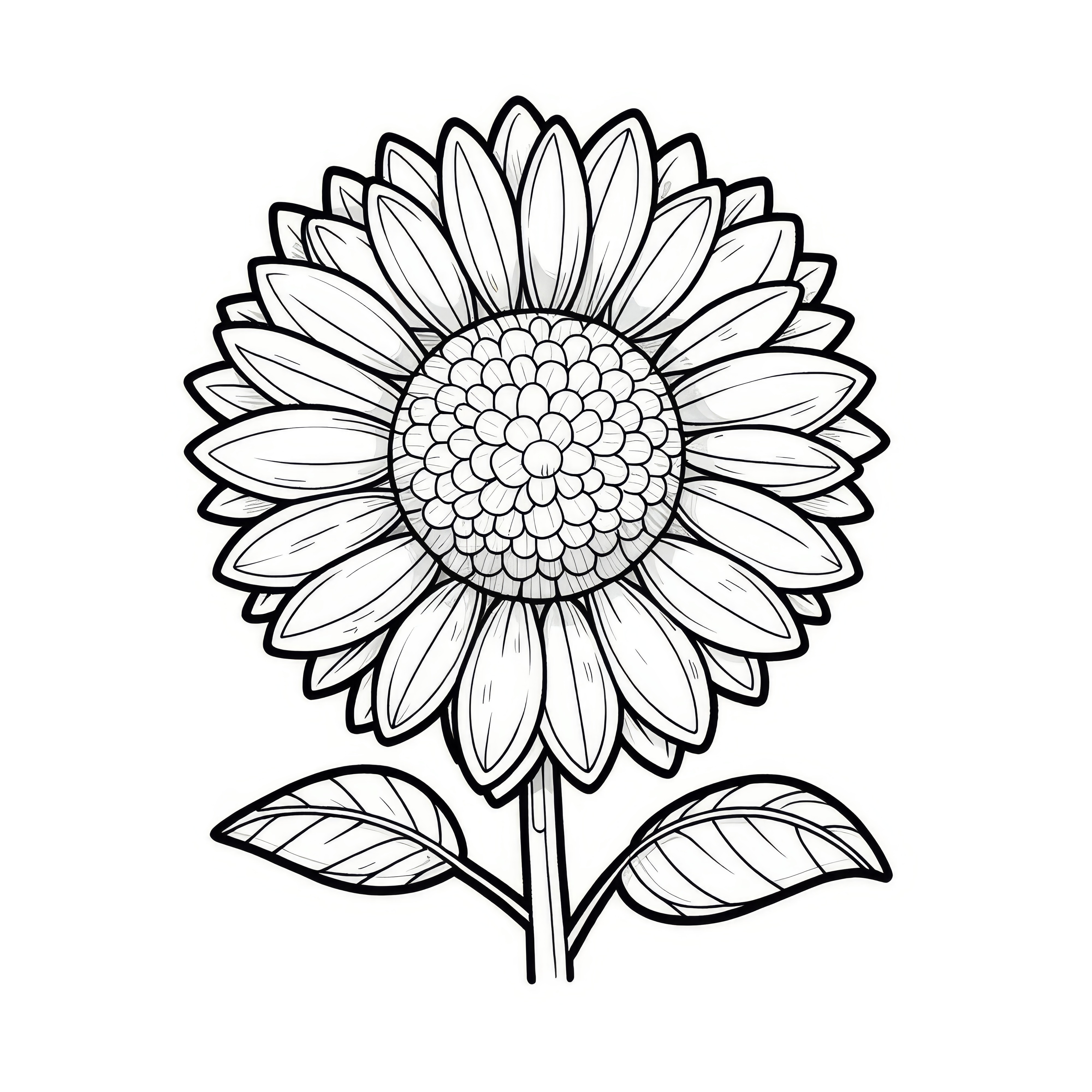 Sunflower bloom coloring page (Free)