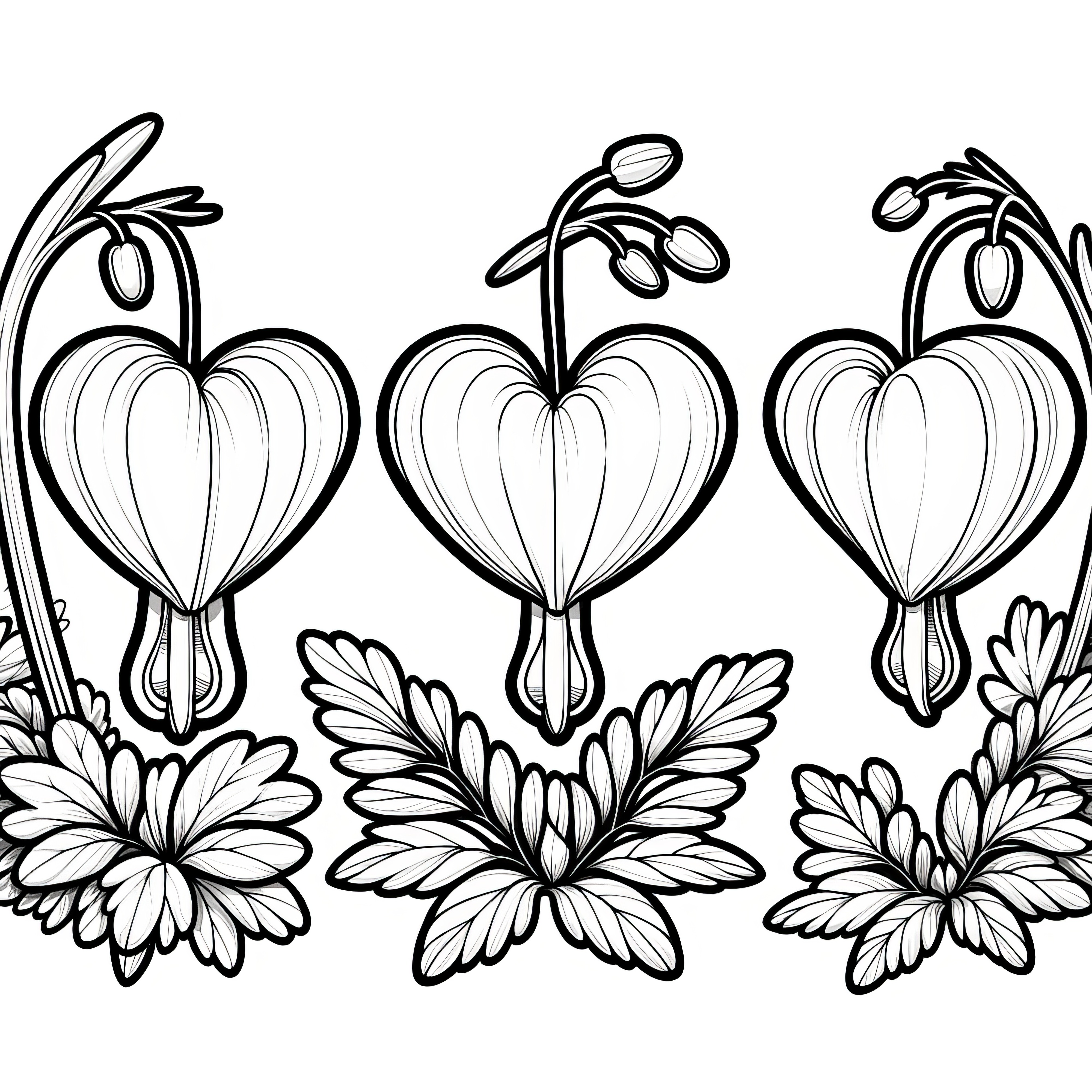 Bleeding Heart flowers for coloring (Free)