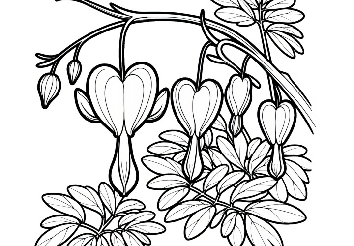 Tearful Heart Flower: Picture for Coloring (Free)