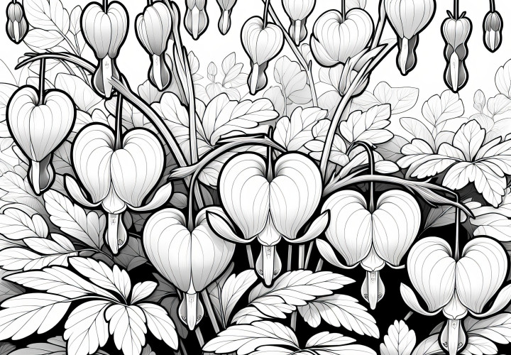 Weeping Heart: Realistic Coloring Page (Free)