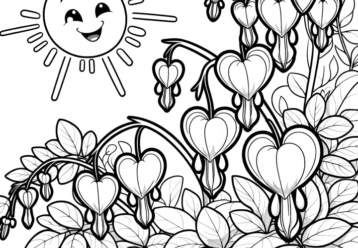 Tearful Heart: Beautiful coloring picture with sun (Free)