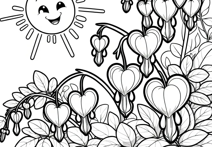 Coração de rega: um bonito desenho para colorir com sol (gratuito)