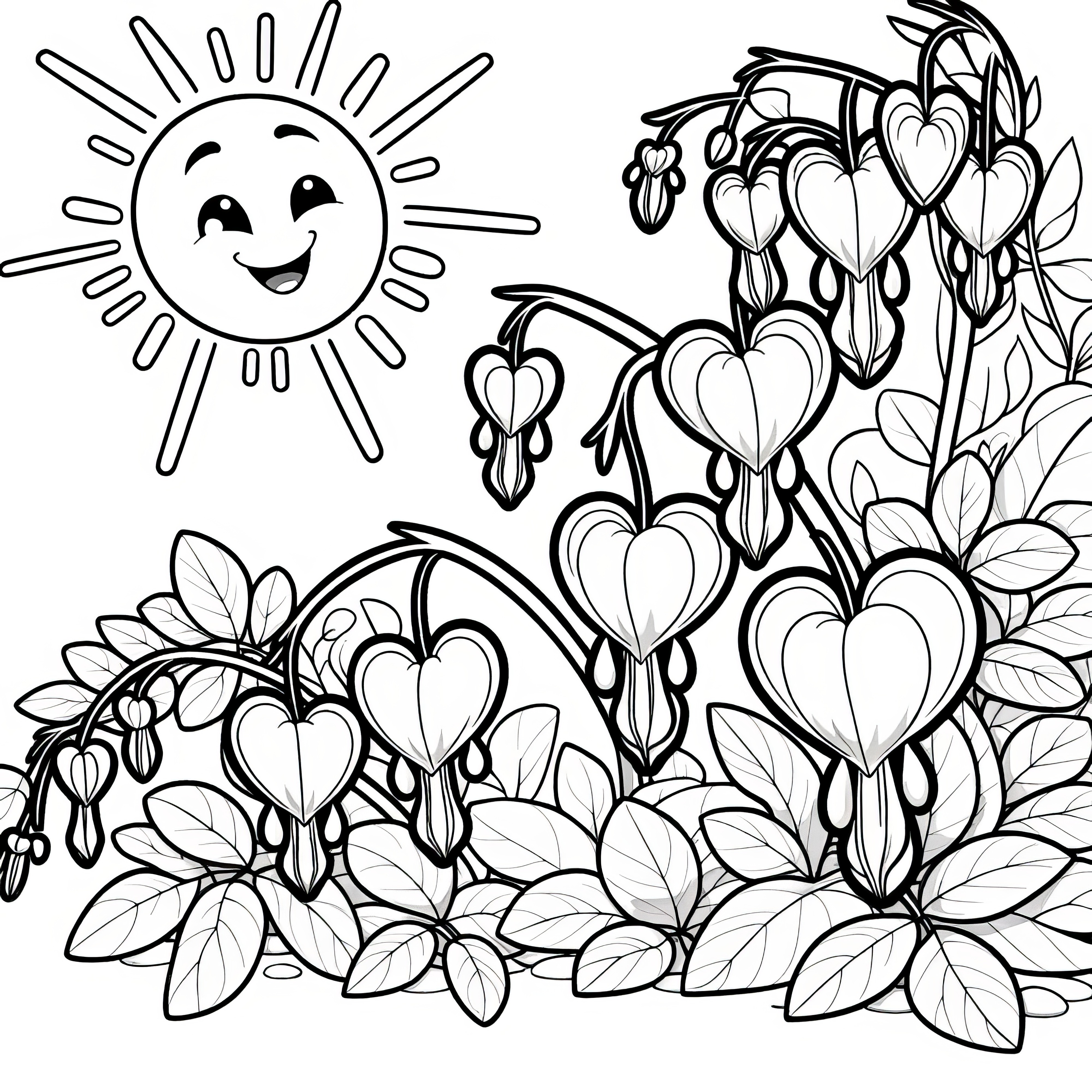 Coração de rega: um bonito desenho para colorir com sol (gratuito)