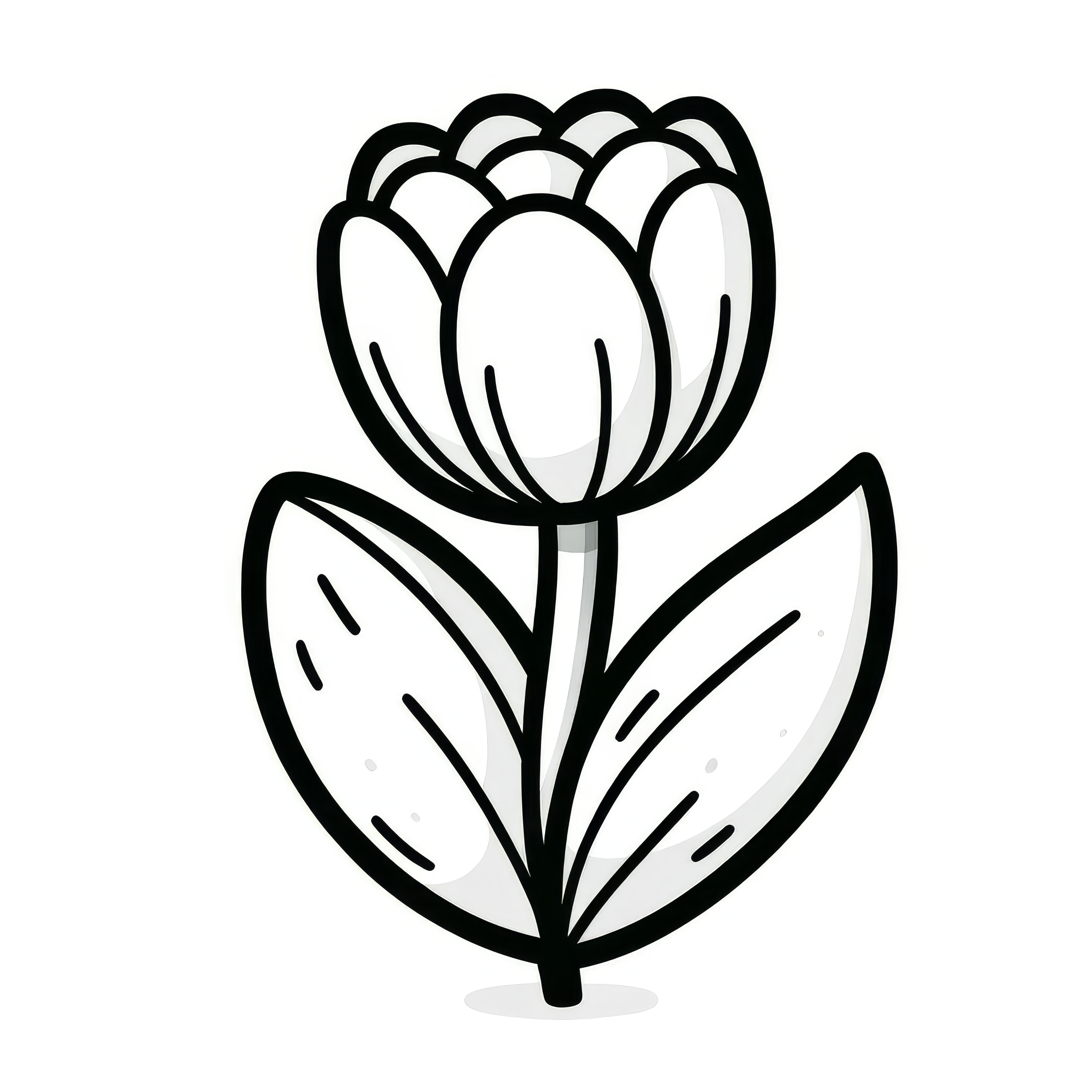 Tulipa como página para colorir simples (gratuito)