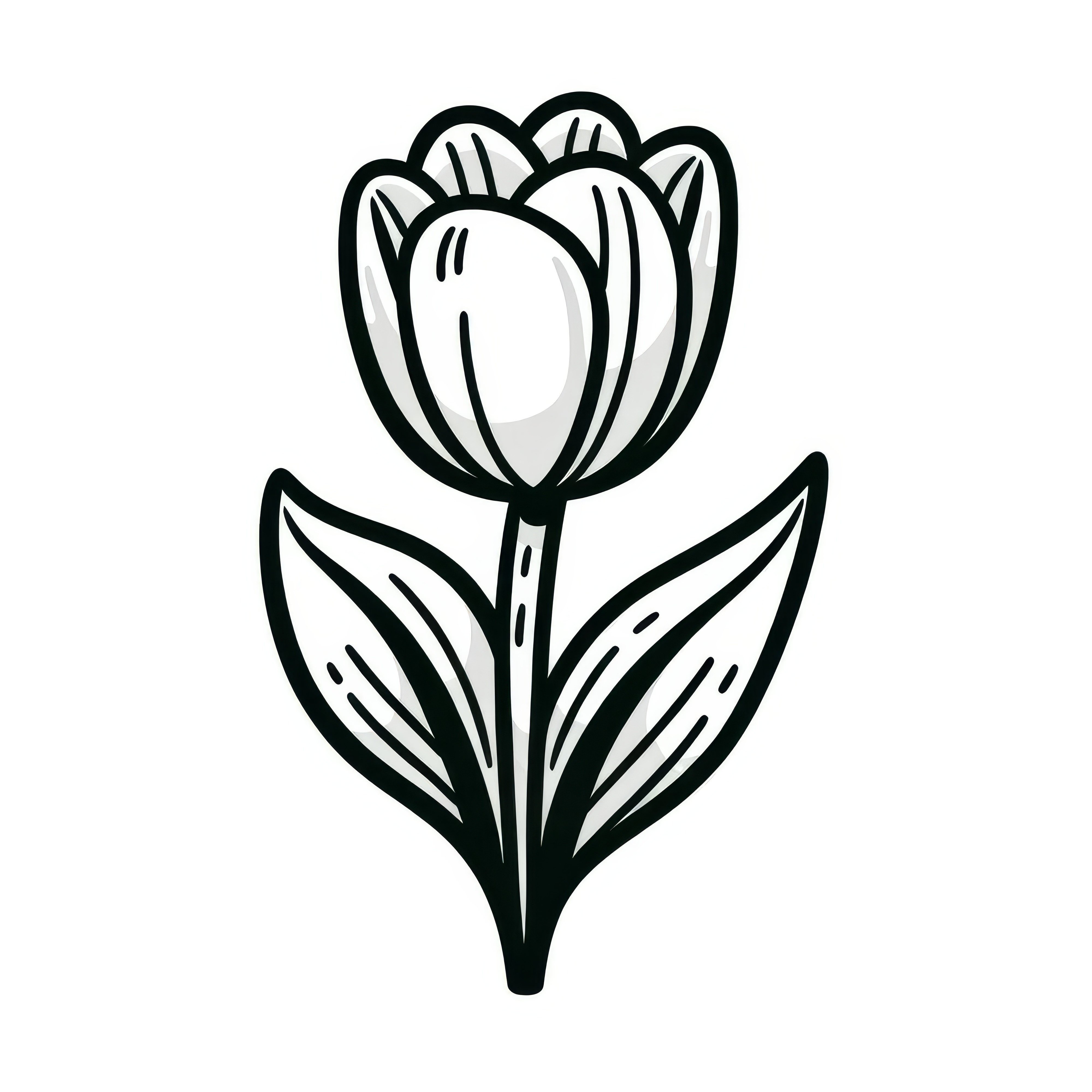 Tulip as coloring template for children (Free)