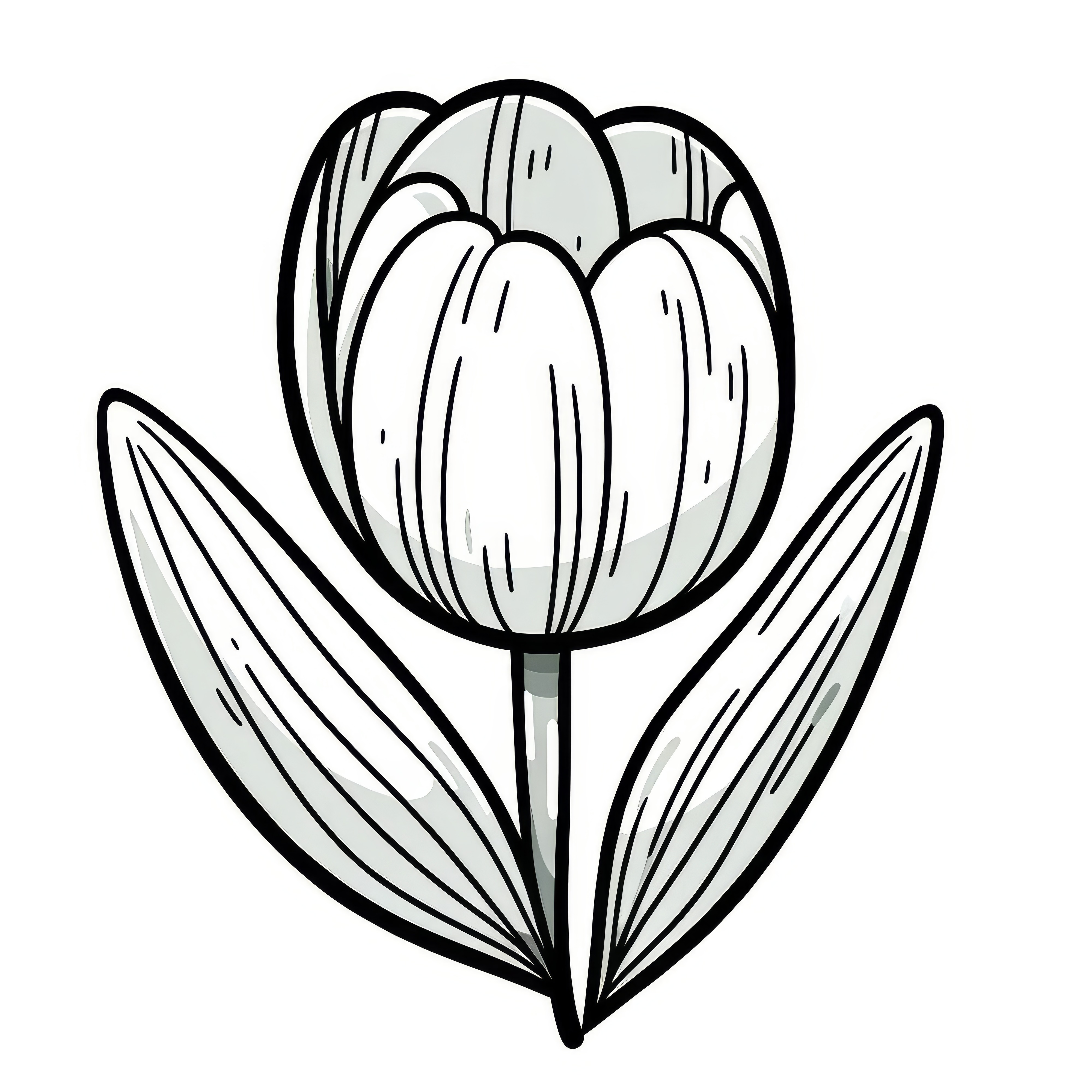 Tulip as a coloring picture for download (free)