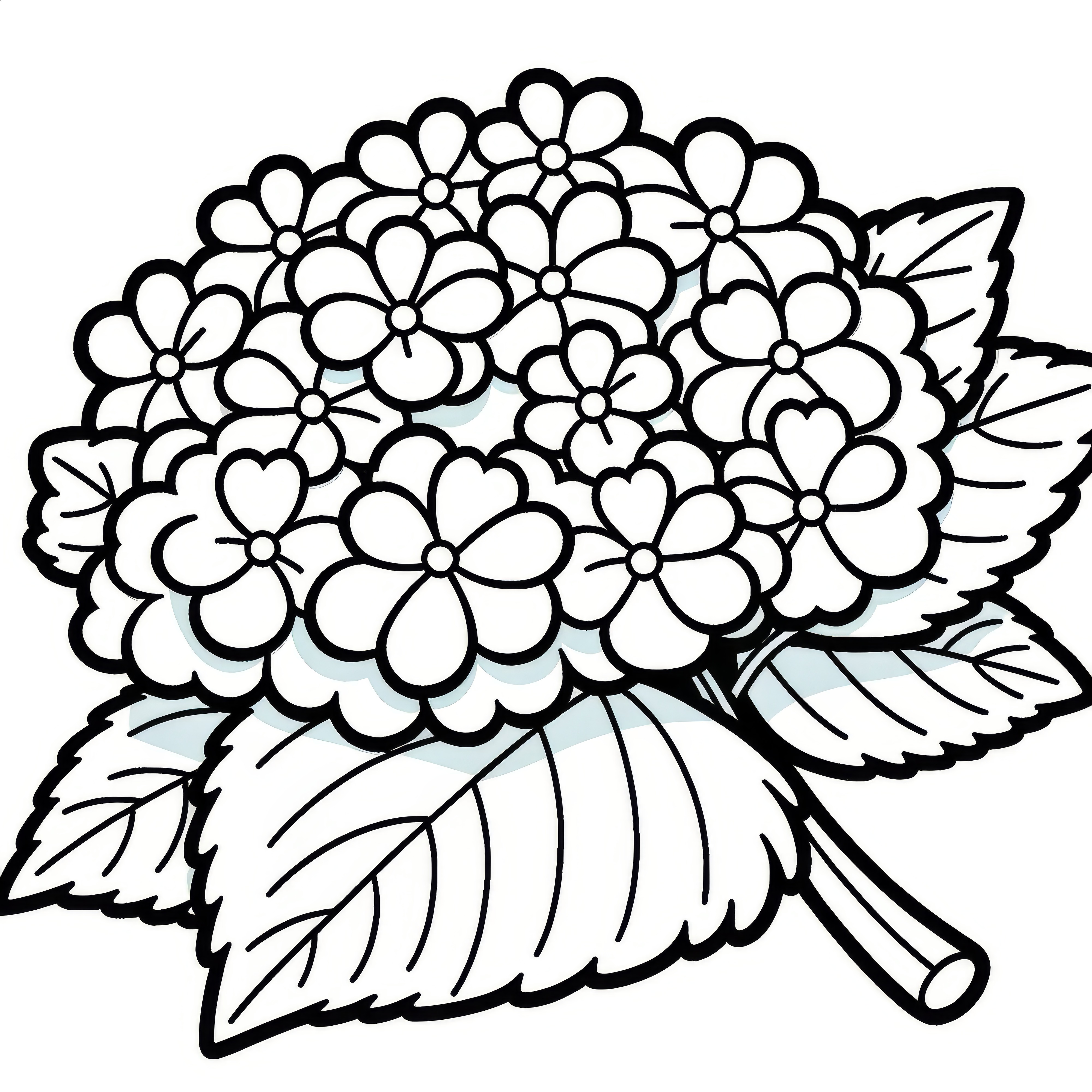 Hydrangea blooms: Picture to color (Free)