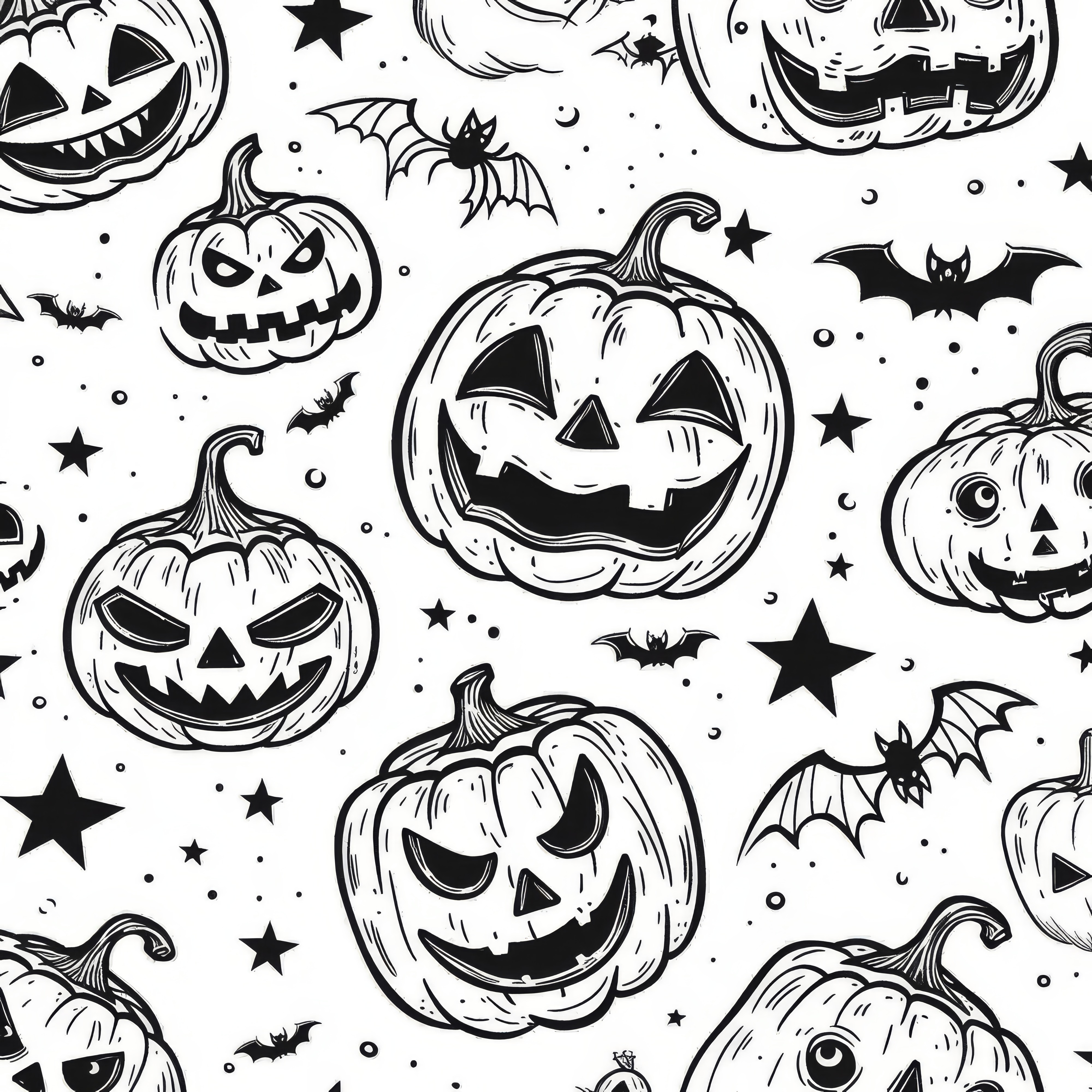 Halloween pumpkins: Free picture for coloring