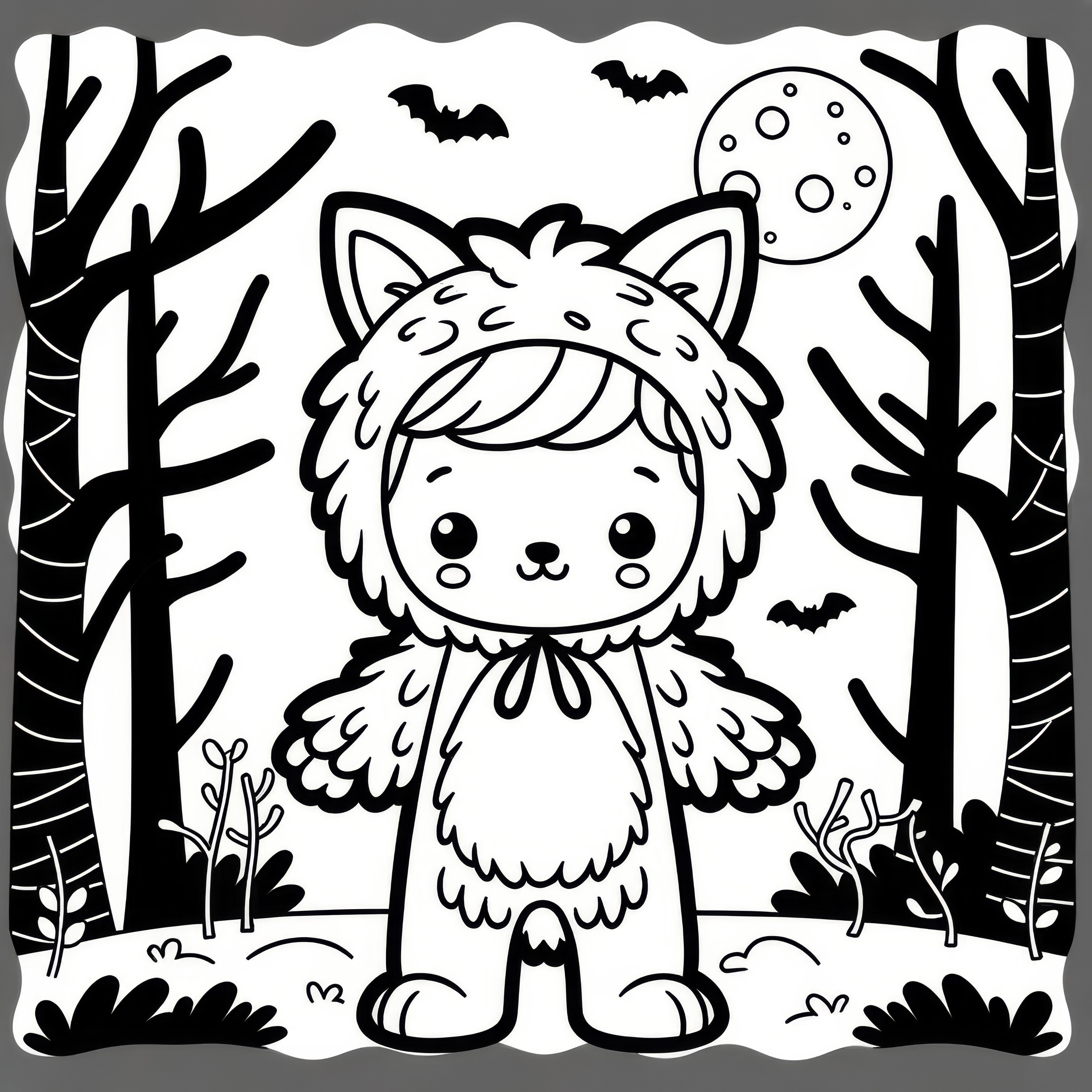 Halloween costume bear: picture to color (free)