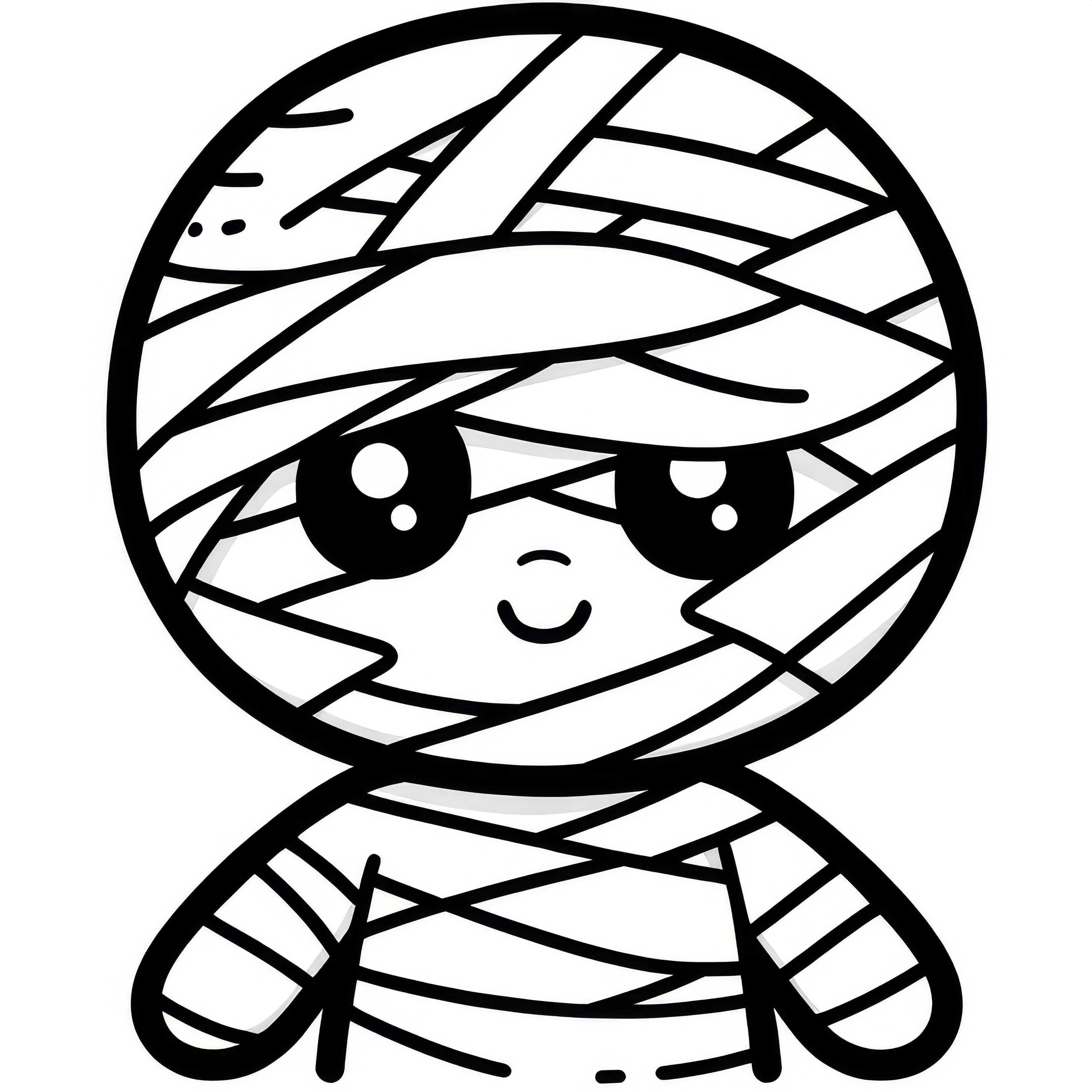 Halloween costume: Simple coloring picture of a mummy (Free)