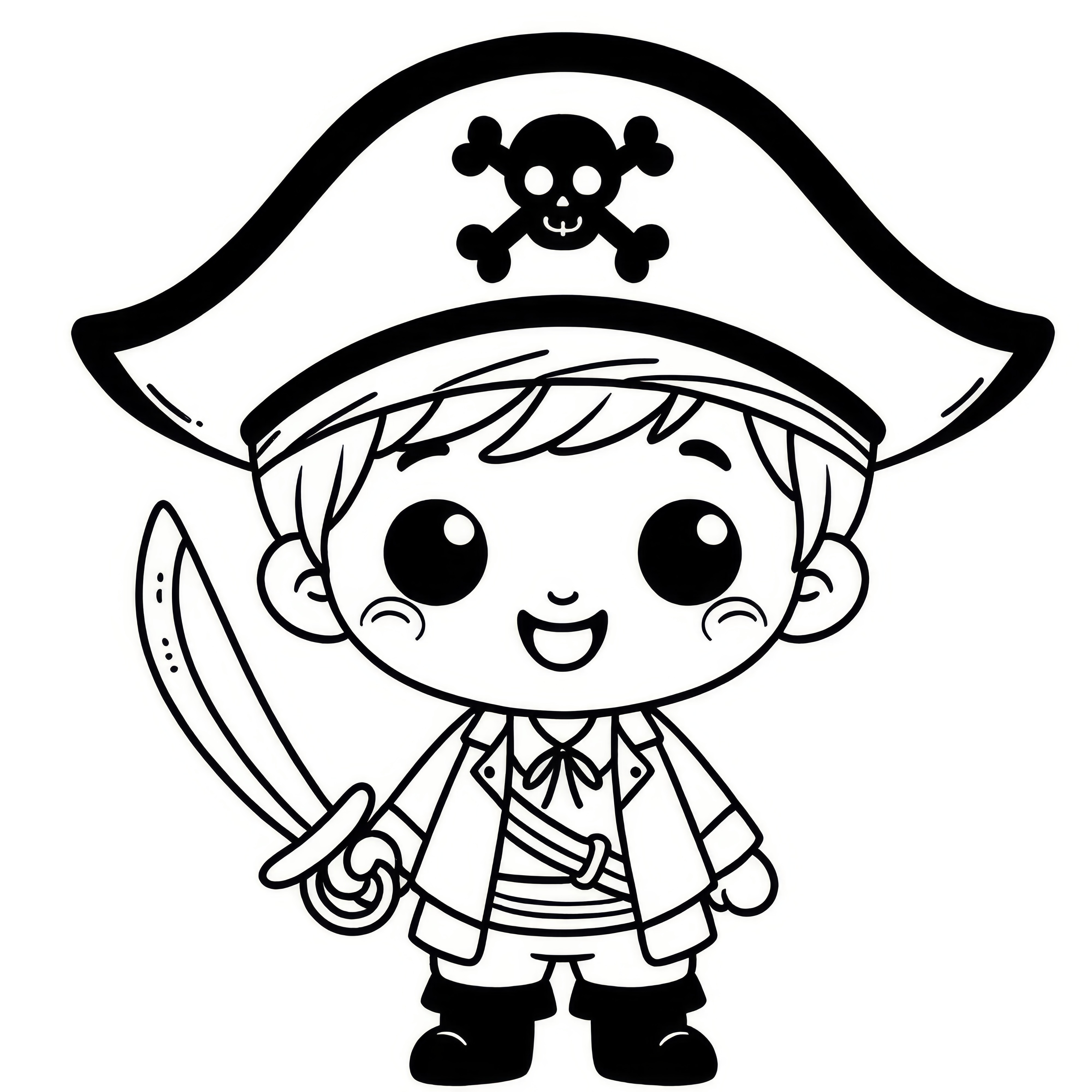 Halloween costume pirate: Free coloring page