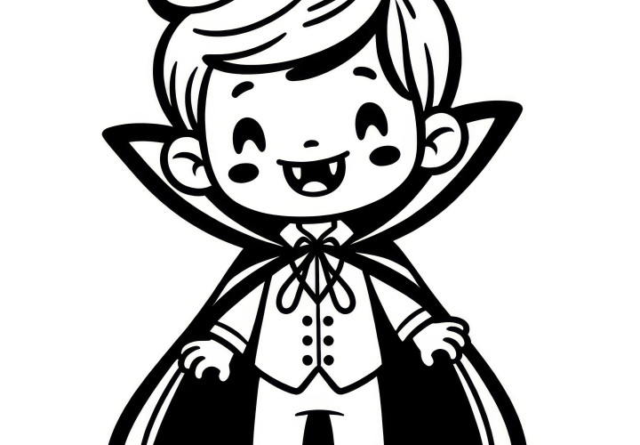 Halloween costume creepy vampire: Download free coloring page now