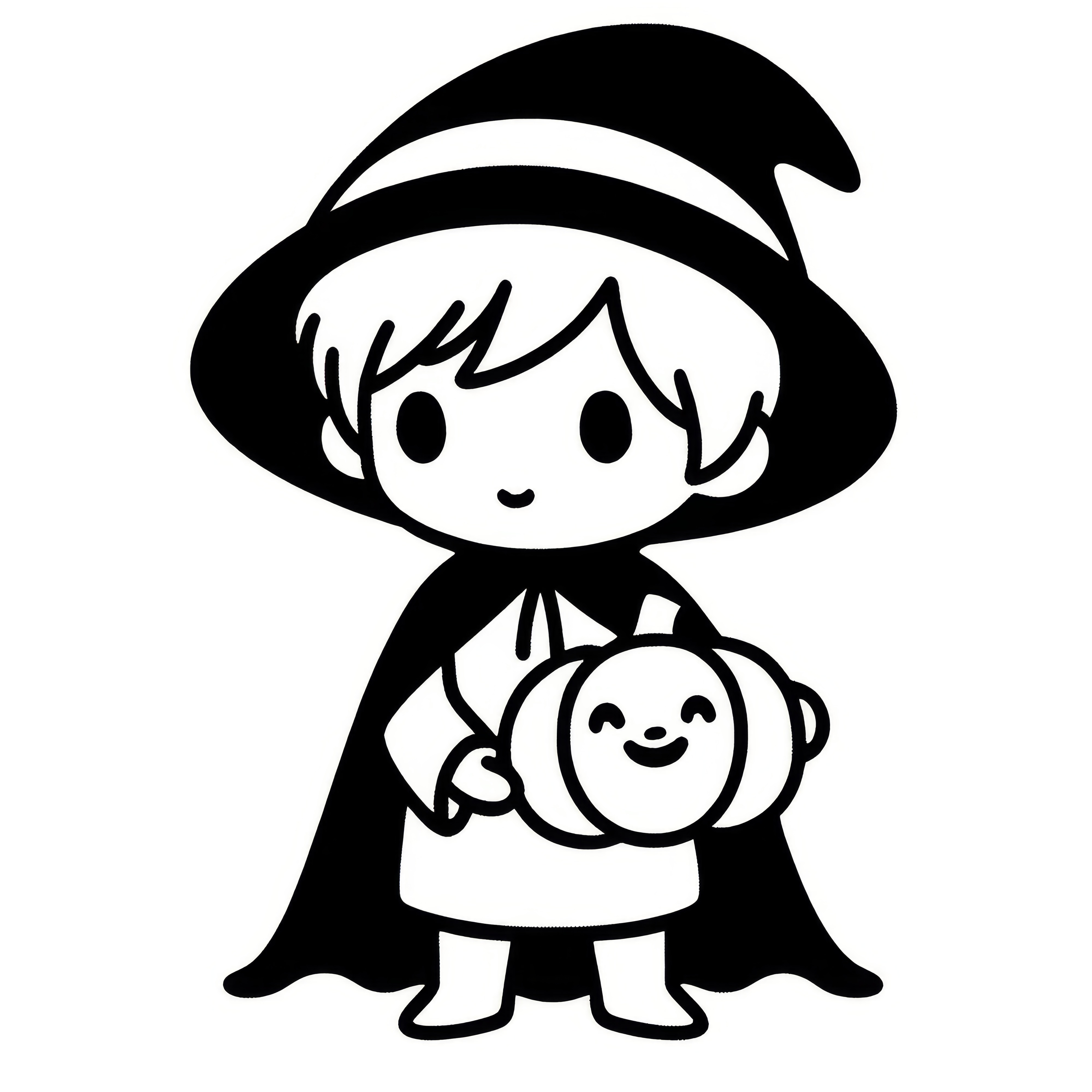 Halloween costume: Little wizard as a coloring picture (Free)