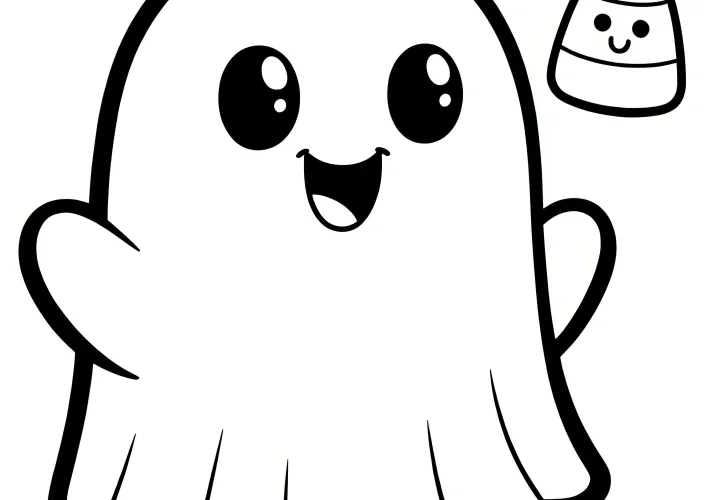 Espíritu: Plantilla simple para pintar en Halloween (Gratis)