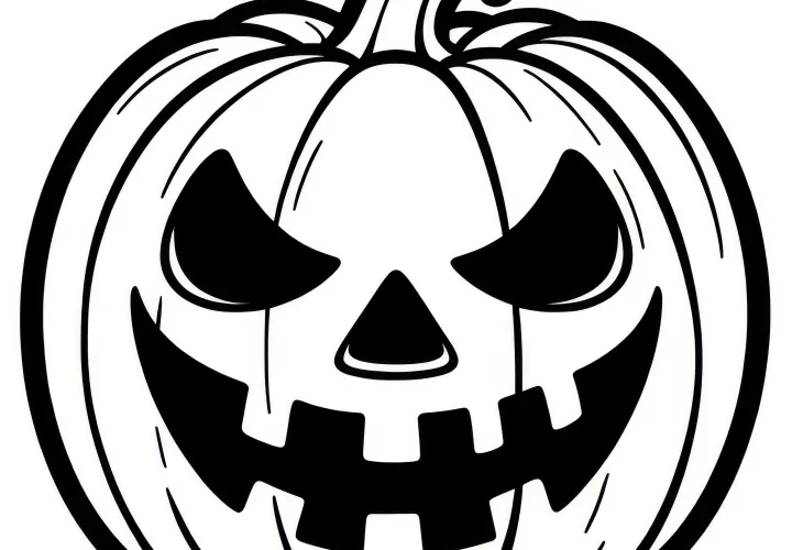 Calabaza tallada espeluznante: plantilla para colorear de Halloween (Gratis)