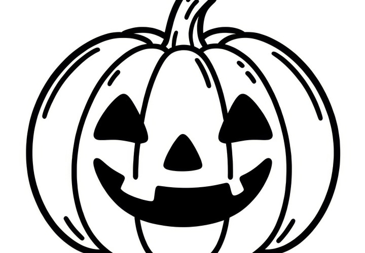 Spooky pumpkin head: Free coloring picture for download